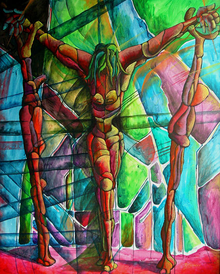 Cruz2 Acrylic Textile Figure Painting