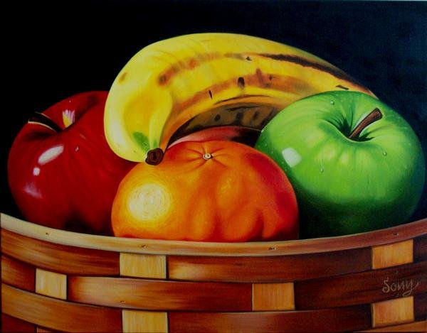 BODEGON CON FRUTAS Oil Canvas Still Life Paintings