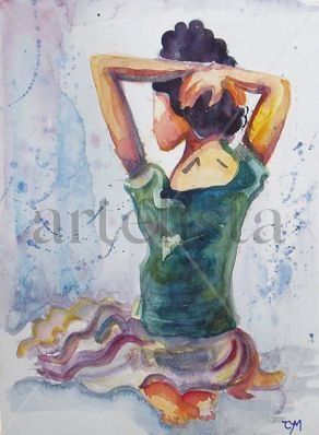 Chica 5 Watercolour Paper Figure Painting