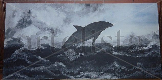 DELFIN EN EL MAR Oil Canvas Landscaping