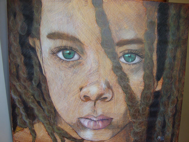 mirada rasta Pencil (coloured) Canvas Figure Painting