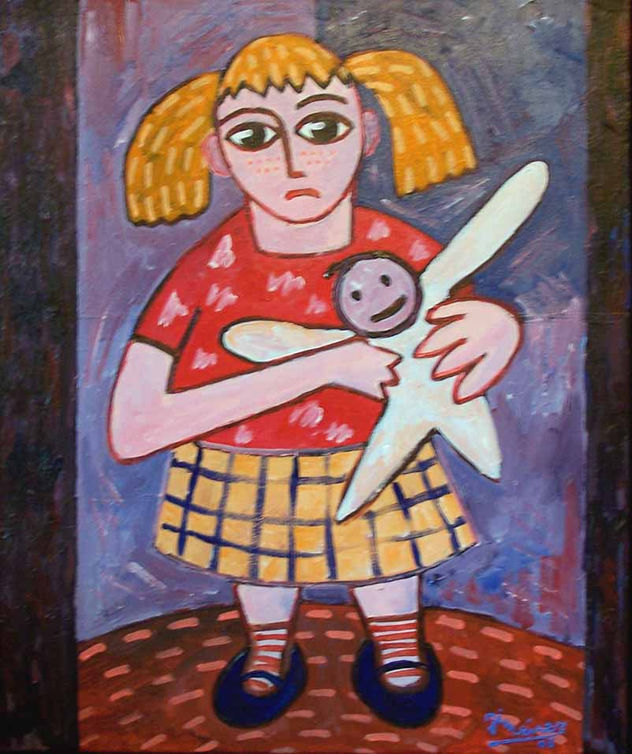 Niña con muñeco