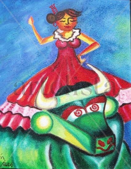 Toro Enamorado Acrylic Canvas Animals