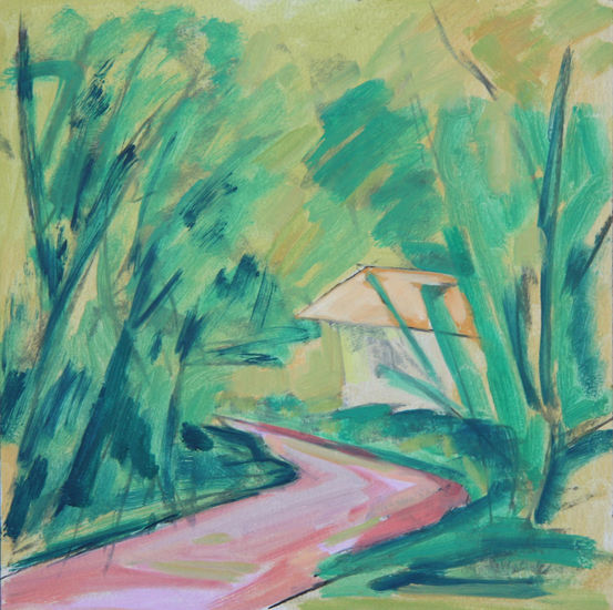 Camino en Arizkun Oil Canvas Landscaping