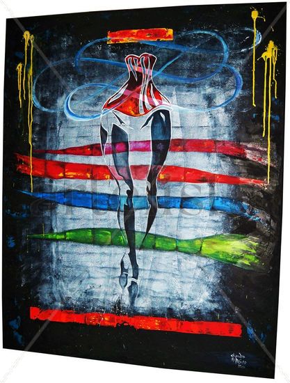 BAILARINA ENCORSETADA Acrylic Canvas Figure Painting