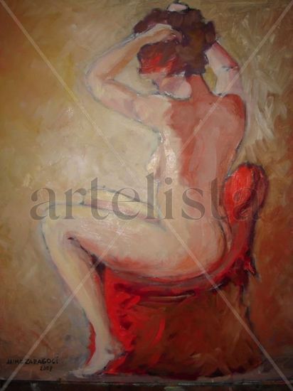 FIGURA SENTADA Oil Panel Nude Paintings