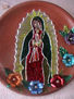 Virgen de Guadalupe en comal de barro