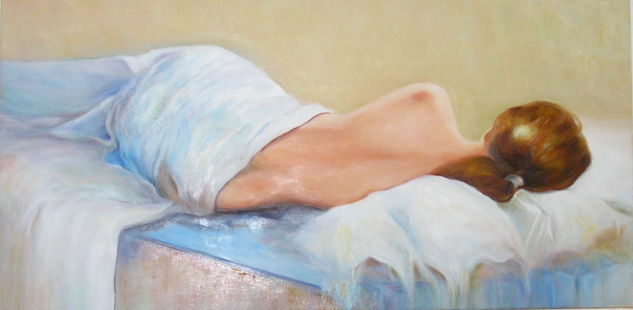 PLACIDO DESCANSO Oil Canvas Figure Painting