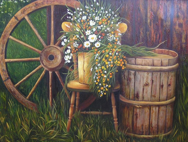 RUEDA DE CARRETA Oil Canvas Floral Painting