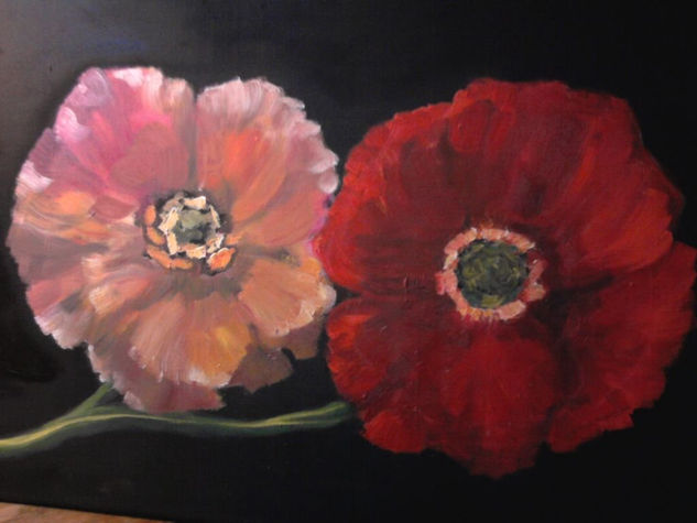 Amapolas(2) Oil Textile Floral Painting