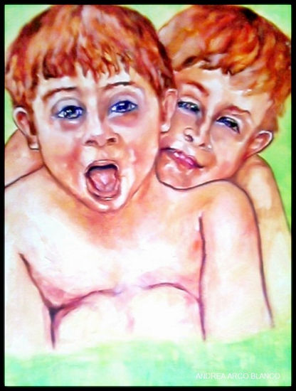 LOS PILLOS . Oil Canvas Portrait