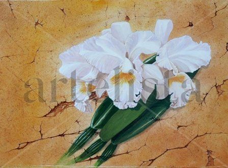 orquidea Gouache Paper Floral Painting