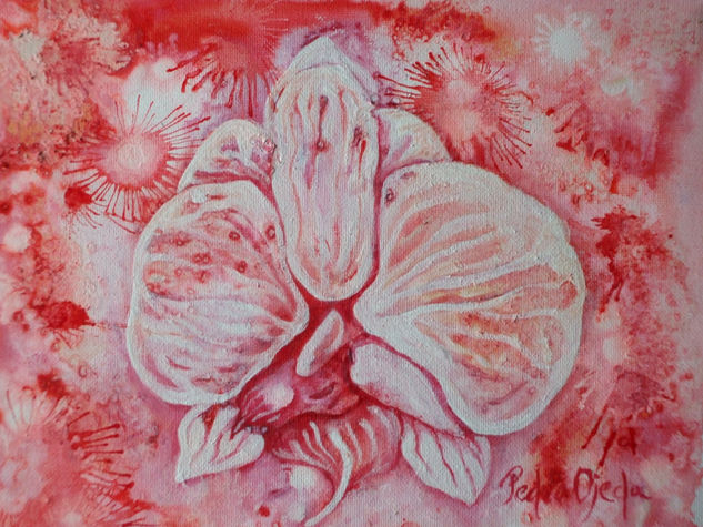 orquidea 2 Acrylic Canvas Floral Painting