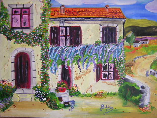 casa con enredaderas Oil Canvas Landscaping