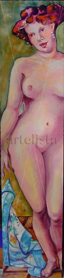 EL PAÑUELO Oil Panel Nude Paintings