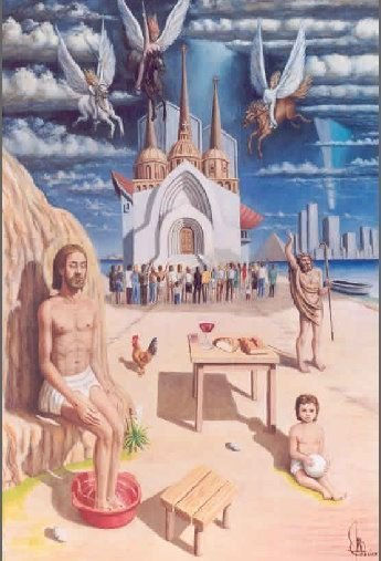 El Cristo de la Divina Paciencia Oil Canvas Figure Painting