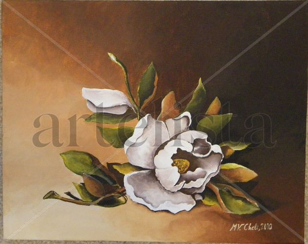 Magnolia Pagliuca Acrylic Canvas Floral Painting