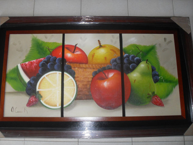 bodegon 1 triptico Oil Canvas Still Life Paintings