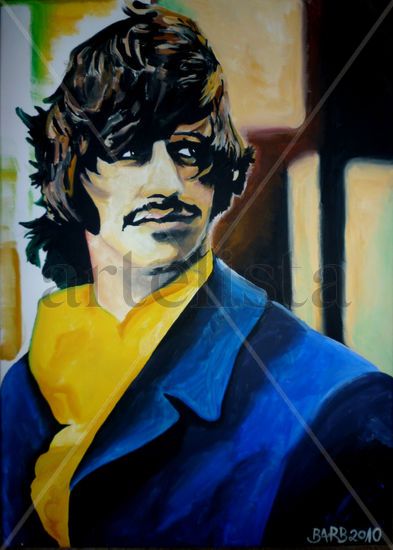 Ringo Starr en ropa del amarillo y azul 