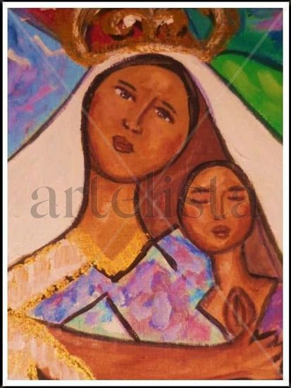 figuras de la virgencita Acrylic Canvas Figure Painting