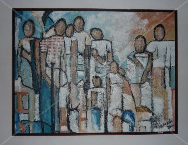 familia Acrylic Canvas Figure Painting