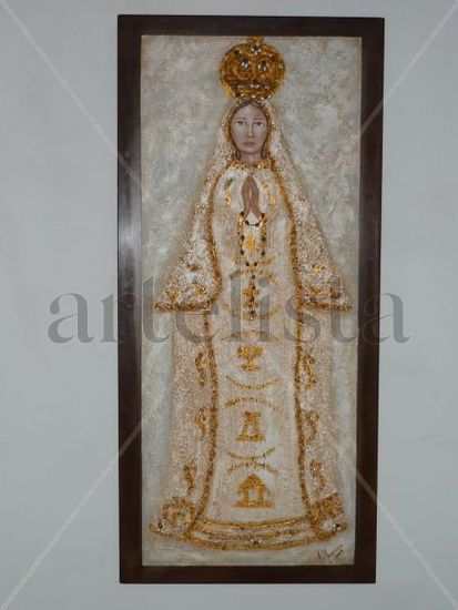 obra de la virgencita Acrylic Canvas Figure Painting