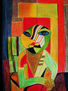 Dibujo abstracto. Lagarto rojo.