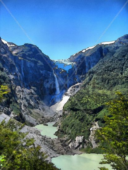 Glaciar en la patagonia Oil Canvas Landscaping