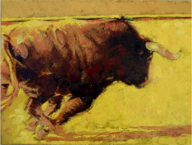 Toro amarillo Oil Canvas Animals