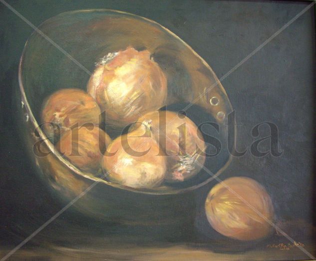 bodegón con cebollas Oil Canvas Still Life Paintings