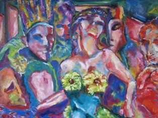 Carnaval Oil Canvas Figure Painting