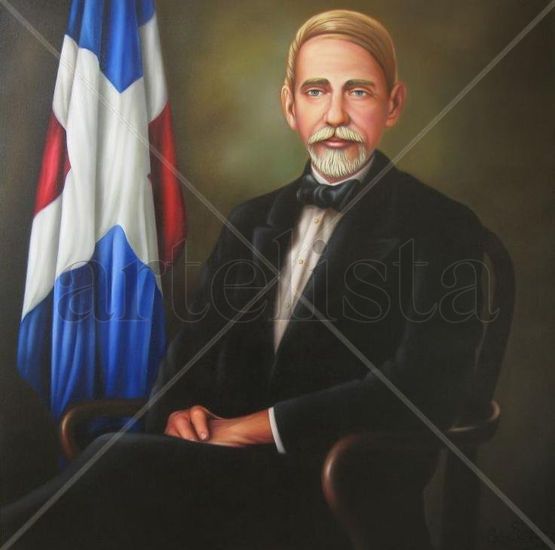 Juan Pablo Duarte Oil Canvas Portrait