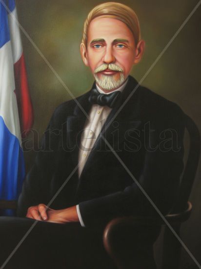 Juan Pablo Duarte Oil Canvas Portrait