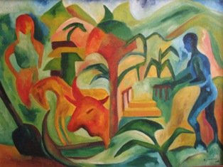 Costumbrismo Oil Canvas Landscaping