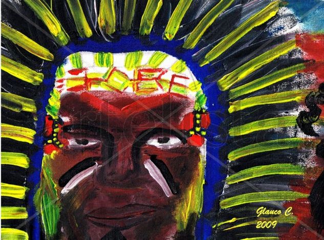 MI INDIO PROTECTOR Oil Canvas Portrait