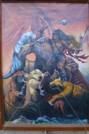 la batalla Oil Canvas Figure Painting