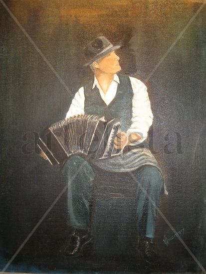 EL BANDONEONISTA II Oil Others Figure Painting