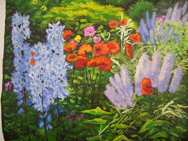 Jardín de flores Oil Canvas Landscaping