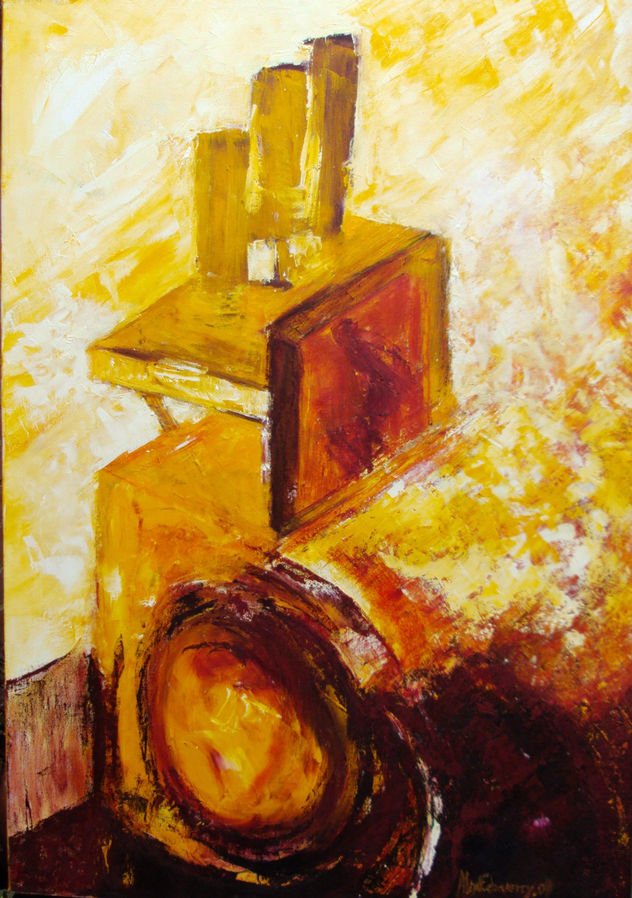 Serie Imprenta: Des-compuesto, óleo sobre lienzo, 100x80 c. 2010