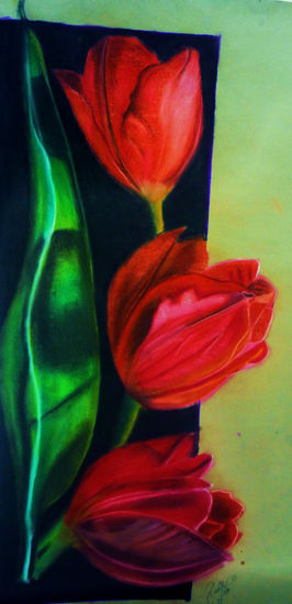 elegancia natural Pastel Paper Floral Painting