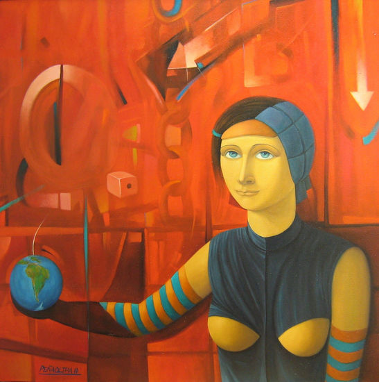 Globalizacion Oil Canvas Figure Painting