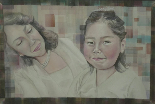 Claudia y ximena, 2010 Watercolour Paper Portrait