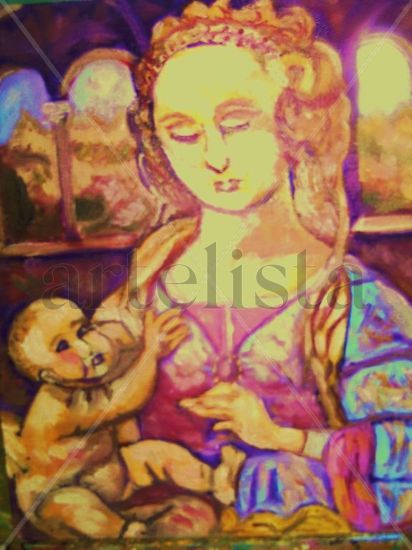 VIRGEN DEL CLAVEL Oil Canvas Portrait