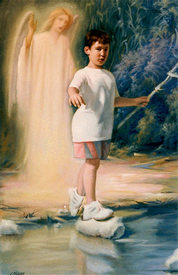 Ángel de la Guarda Oil Panel Portrait