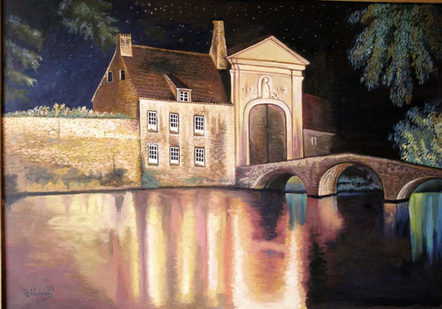 El puente de noche Oil Panel Landscaping