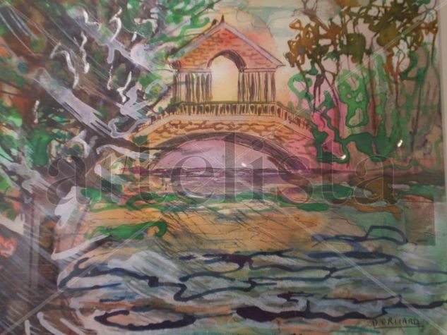 Puente en Versailles Acrylic Paper Landscaping