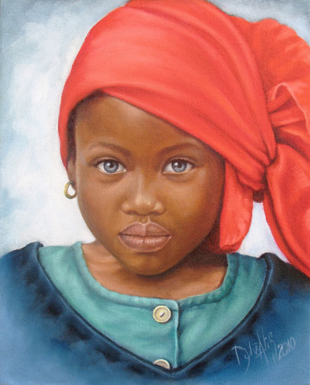 Niña de África 19 Mixed media Canvas Portrait