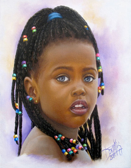 Niña de África 20 Mixed media Canvas Portrait