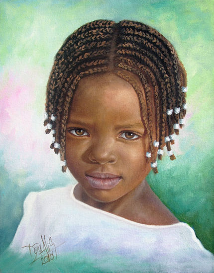 Niña de África 21 Acrílico Lienzo Retrato