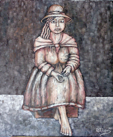 La niña pobre Oil Canvas Figure Painting